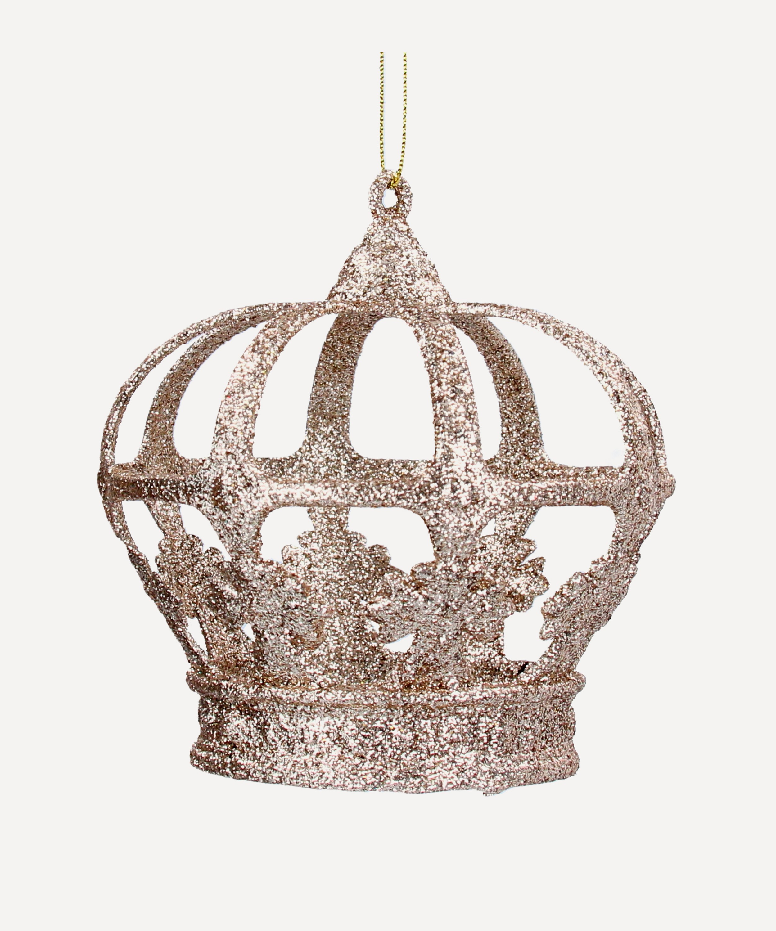 Christmas - Gold Glitter Crown Ornament image number 0