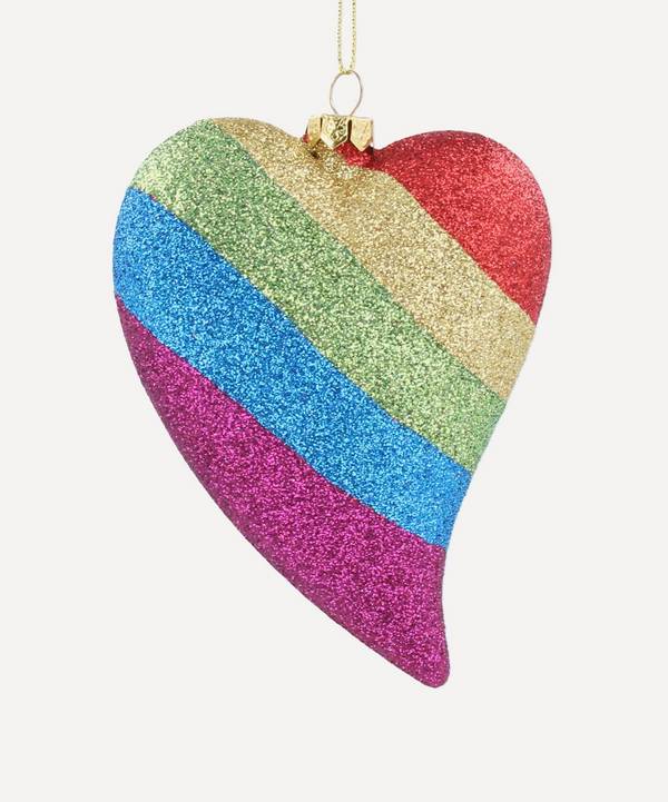 Christmas - Rainbow Glitter Heart Ornament
