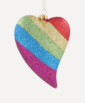 Christmas - Rainbow Glitter Heart Ornament image number 0
