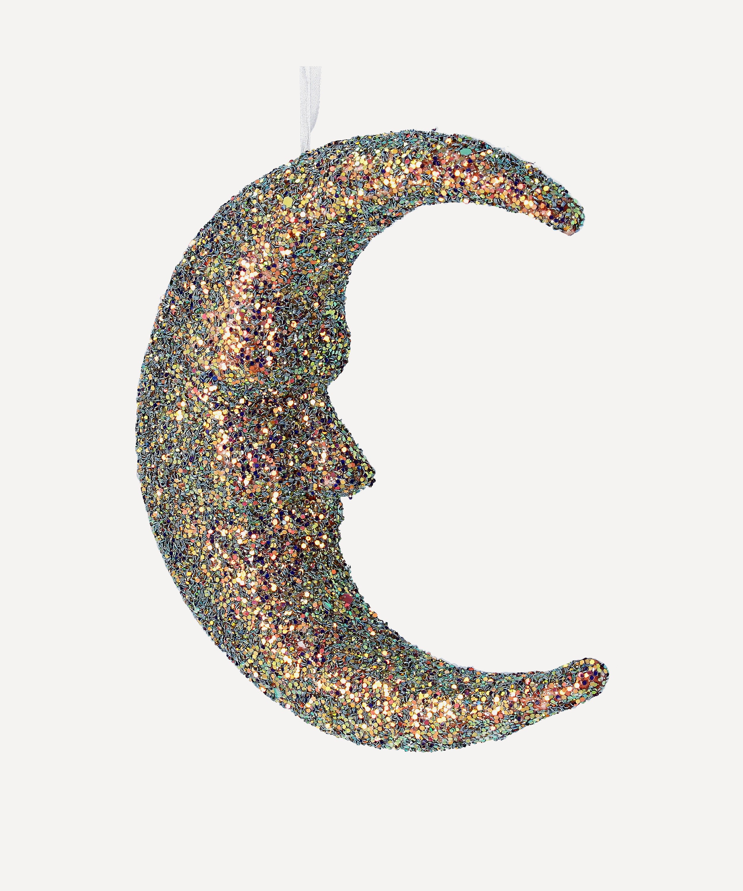 Christmas - Glitter Crescent Moon Decoration image number 0