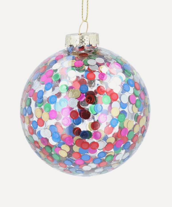 Christmas - Clear Glass Sequin Bauble image number null
