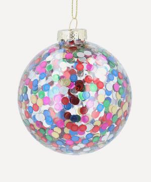 Christmas - Clear Glass Sequin Bauble image number 0