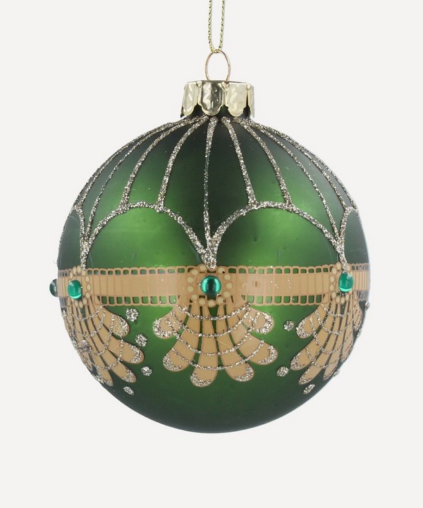 Christmas - Glass Jewel Scallop Bauble image number null