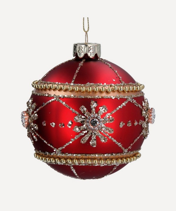 Christmas - Glass Diamanté Snowflake Bauble image number null