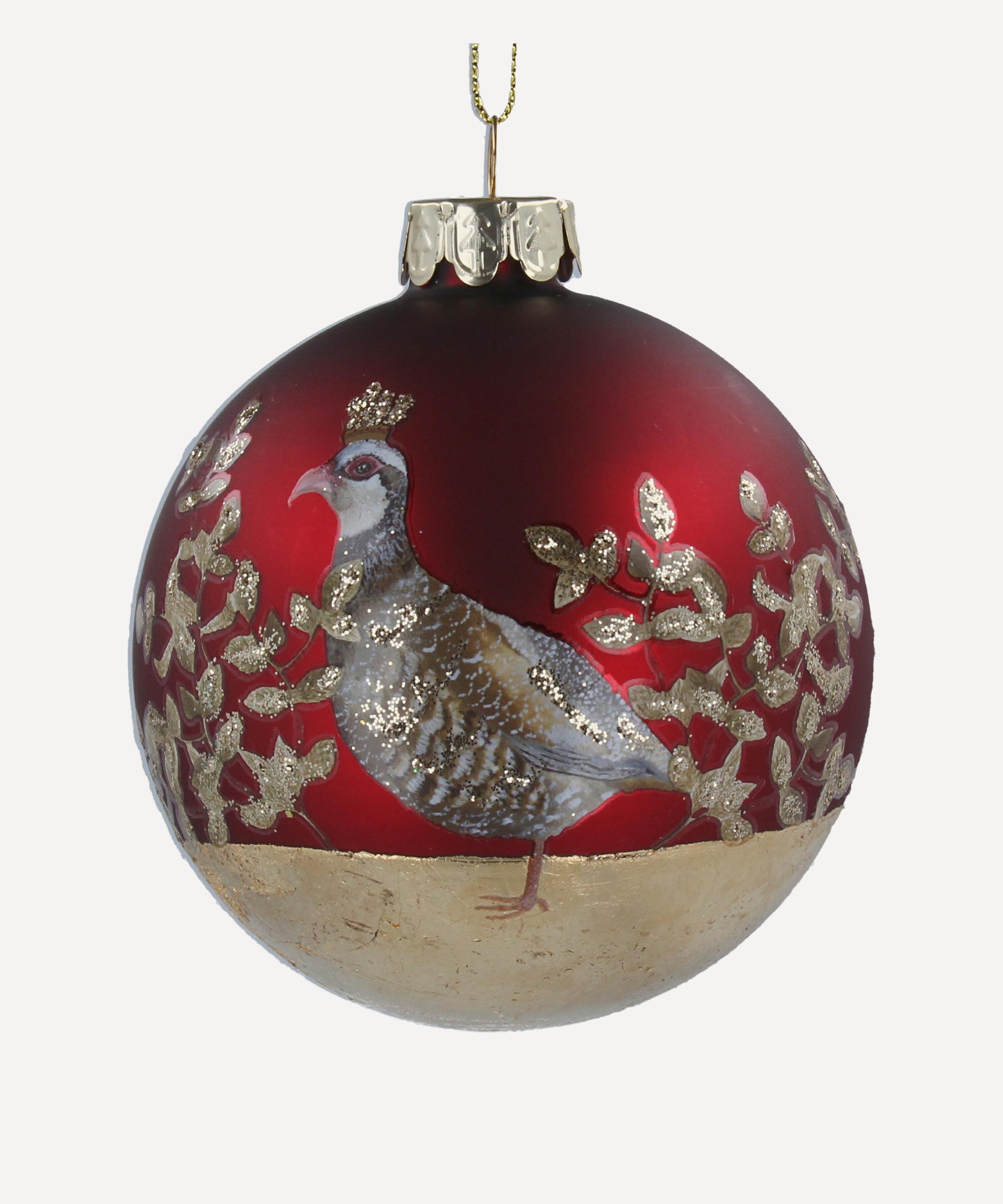 Christmas - Glass Partridge Bauble image number 0