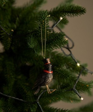 Christmas - Raven with Top Hat Tree Ornament image number 1
