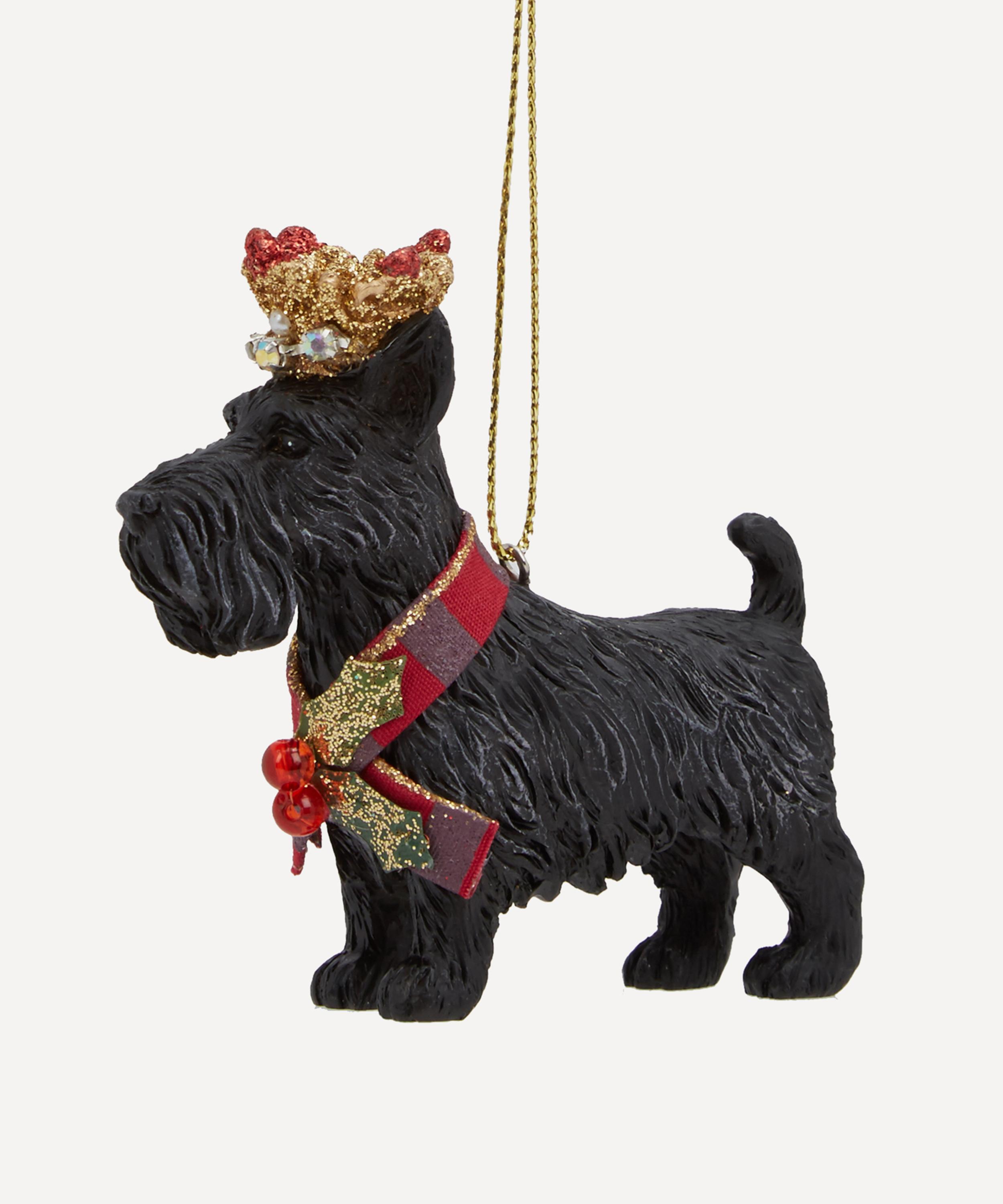 Christmas Scottie Dog with Crown Decoration Liberty