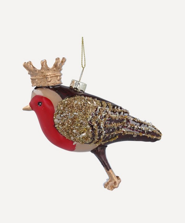 Christmas - Glass Crowned Robin Ornament image number null