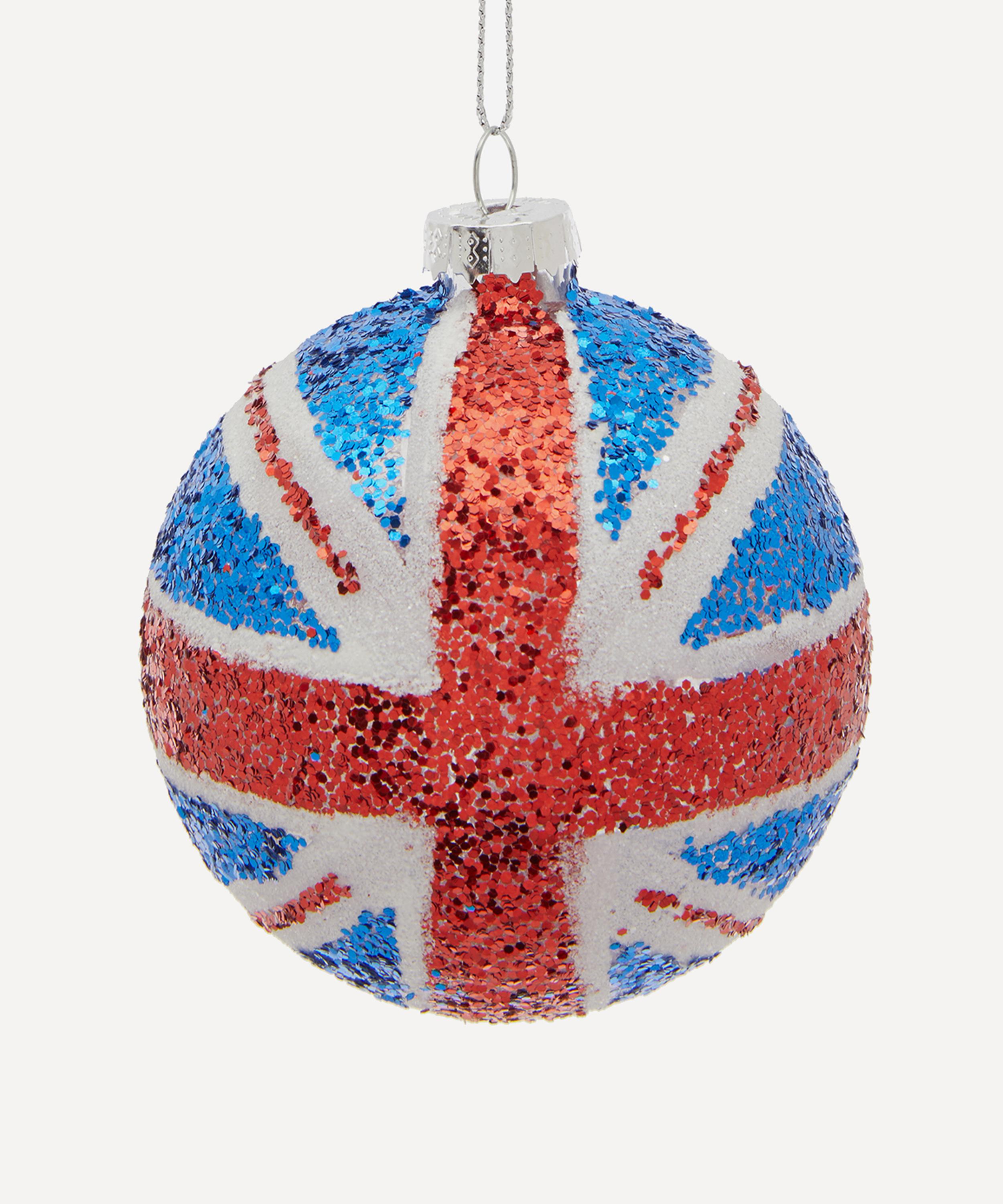 Christmas - Glitter Union Jack Flag Bauble image number 0