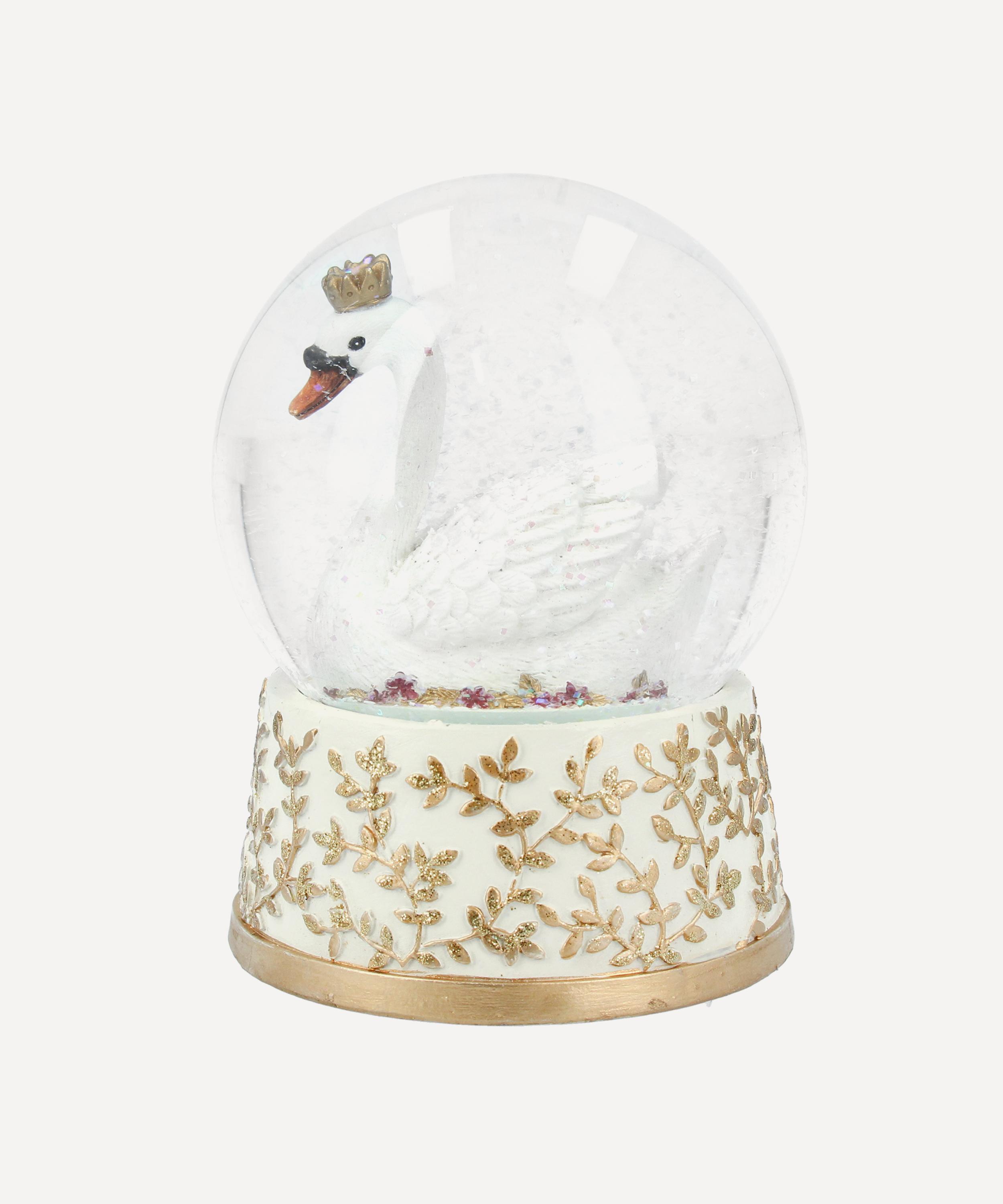 Christmas Musical Swan Snow Globe Decoration Liberty