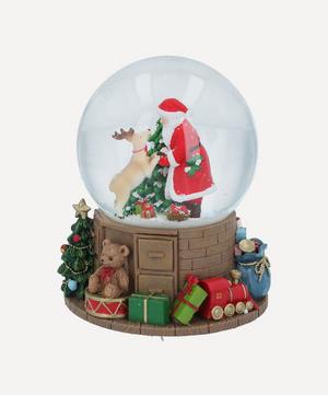 Christmas - Musical Santa and Deer Snow Globe Decoration image number 0