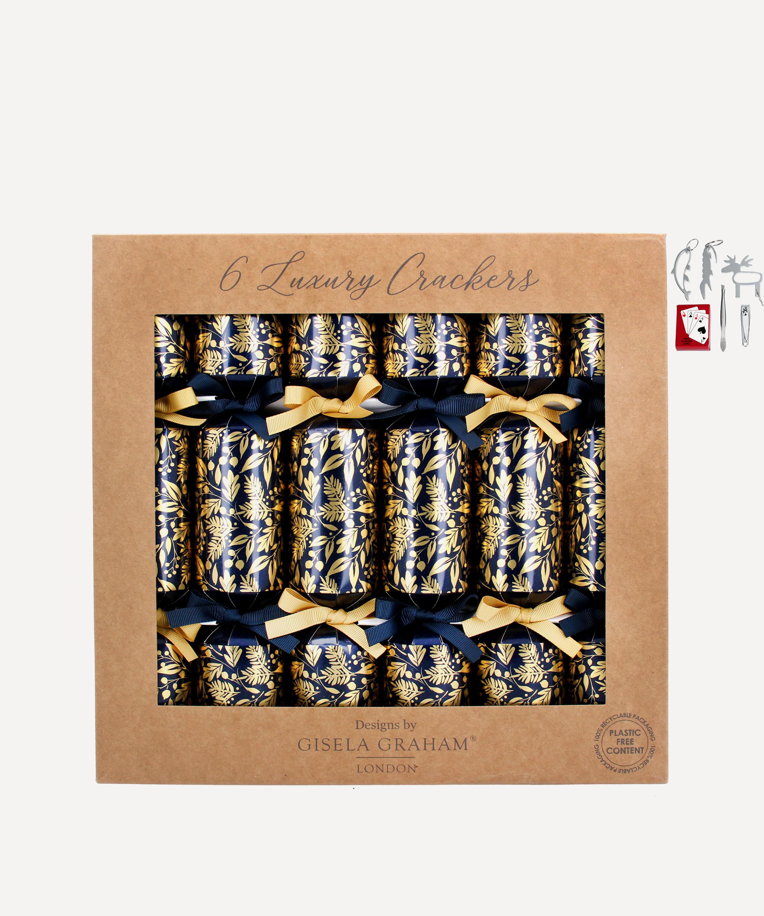 Christmas - Box of Six Golden Leaf Christmas Crackers image number 0
