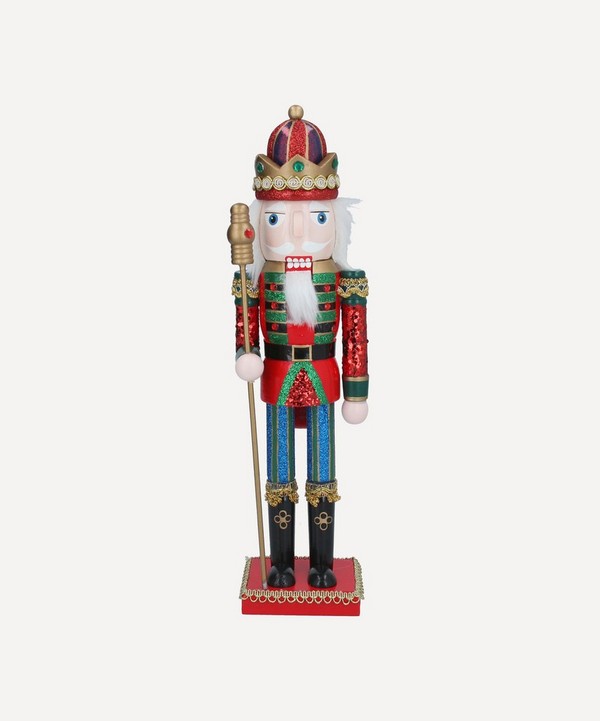 Christmas - Wooden Striped Nutcracker Decoration image number null