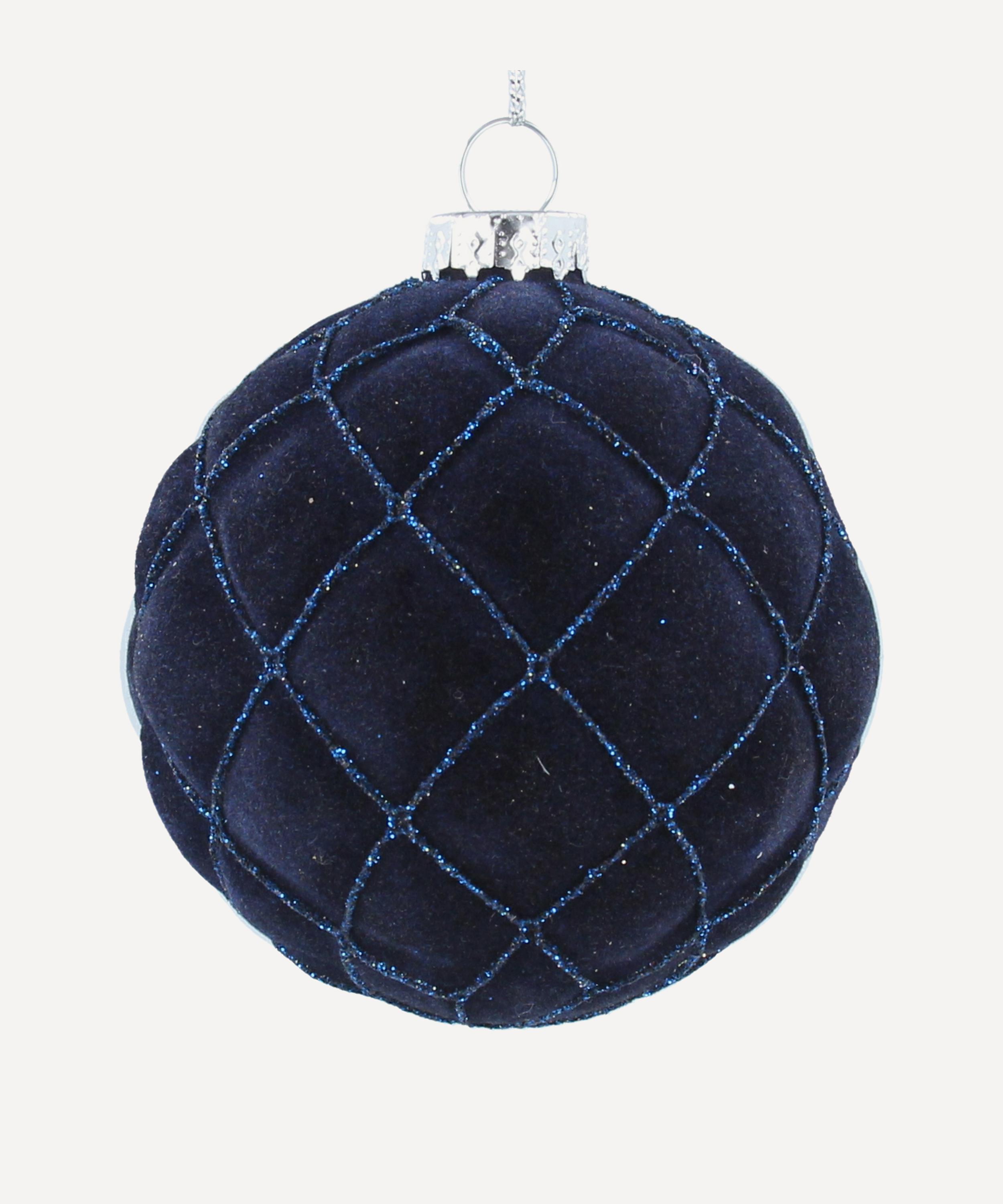 Christmas - Glass Flocked Harlequin Bauble image number 0