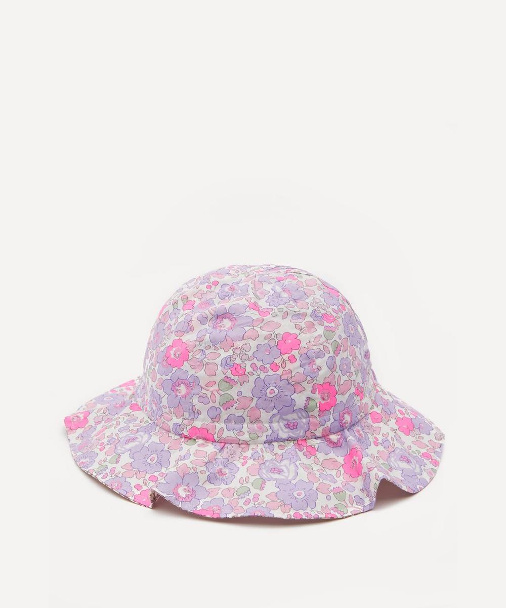 Liberty - Neon Betsy & Feather Fields Tana Lawn™ Cotton Sun Hat 6-18 Months