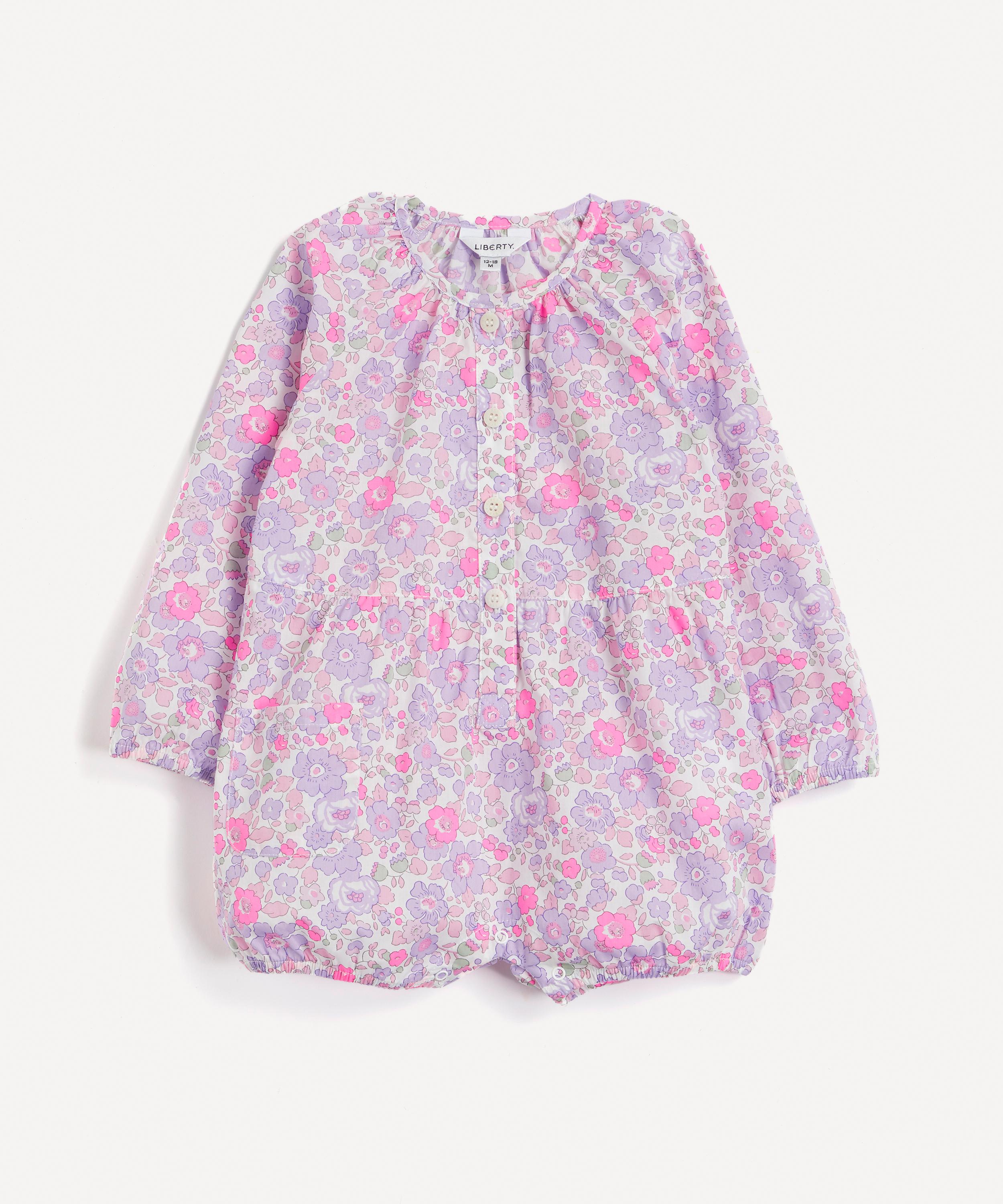 Liberty - Neon Betsy Tana Lawn™ Cotton Button-Up Romper 3-24 Months image number 0