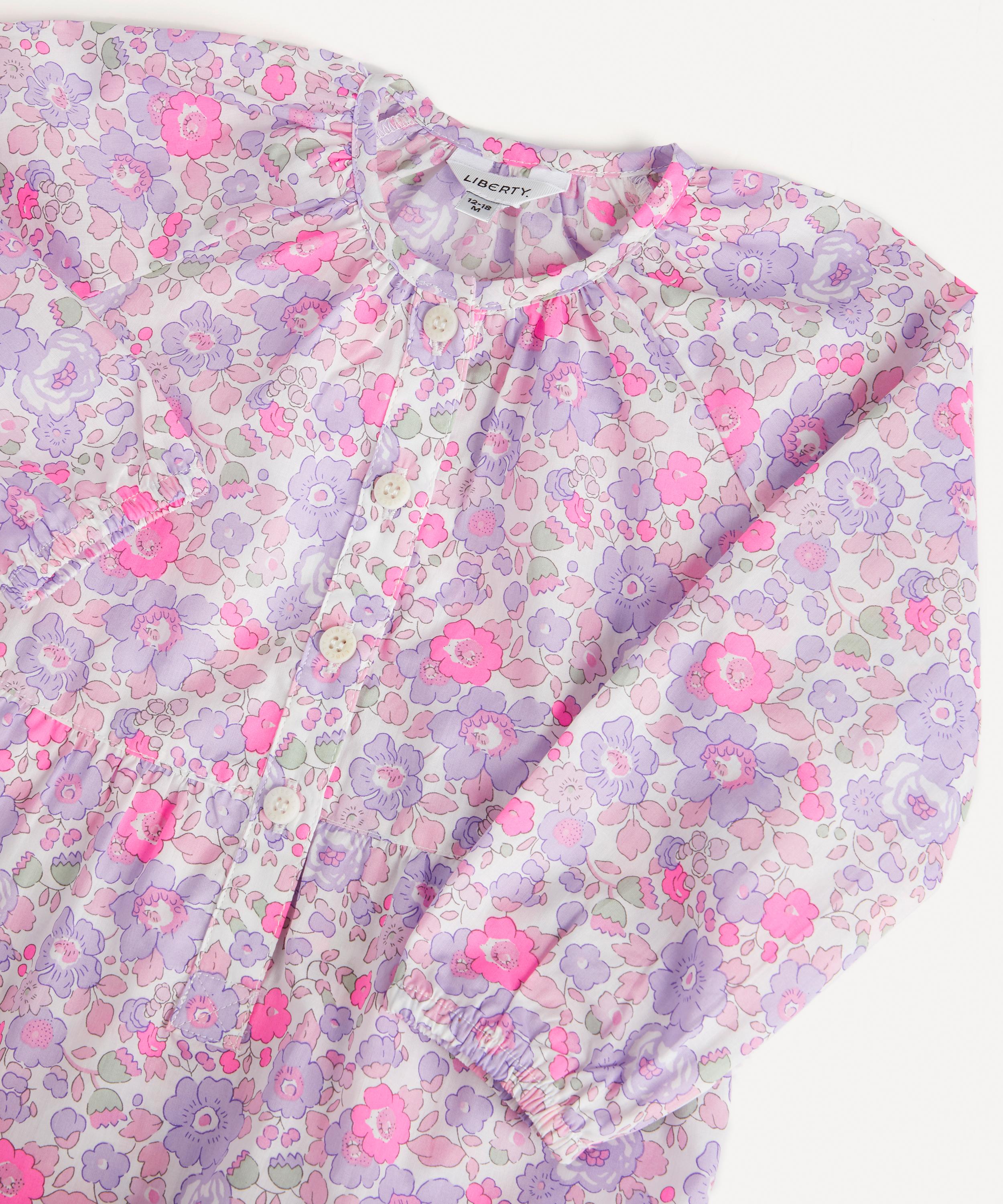 Liberty - Neon Betsy Tana Lawn™ Cotton Button-Up Romper 3-24 Months image number 2