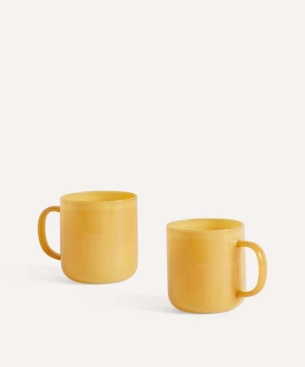 Hay - Borosilicate Jade Yellow Glass Mugs Set of Two