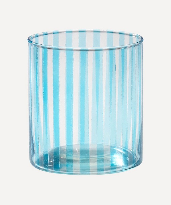 Anna + Nina - Candy Stripe Glass Tea Light Holder image number null