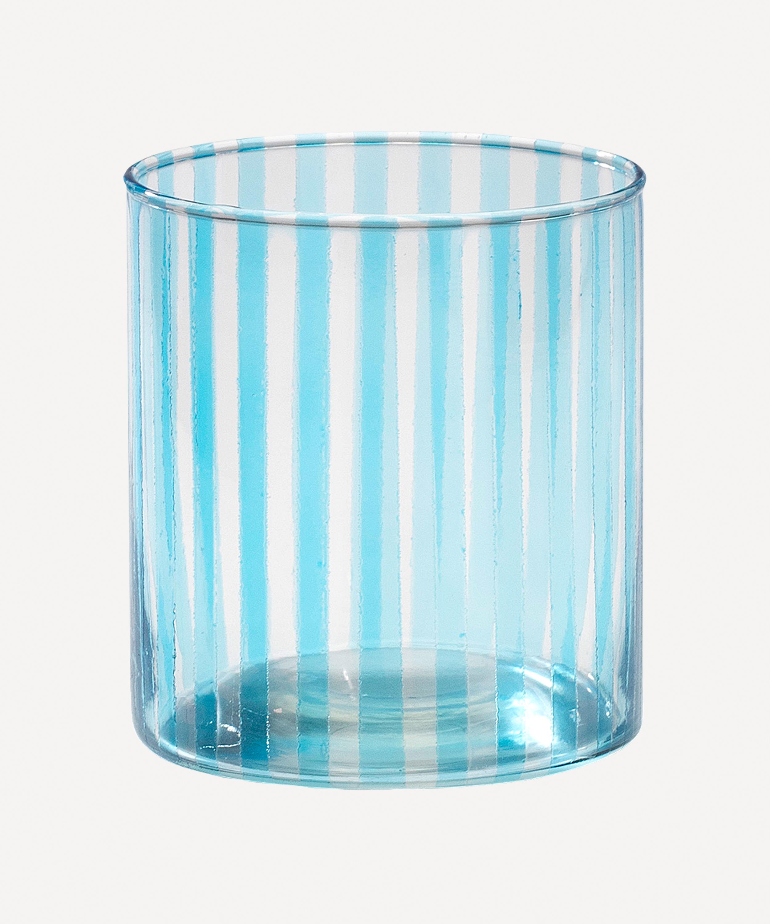 Anna + Nina - Candy Stripe Glass Tea Light Holder image number 0