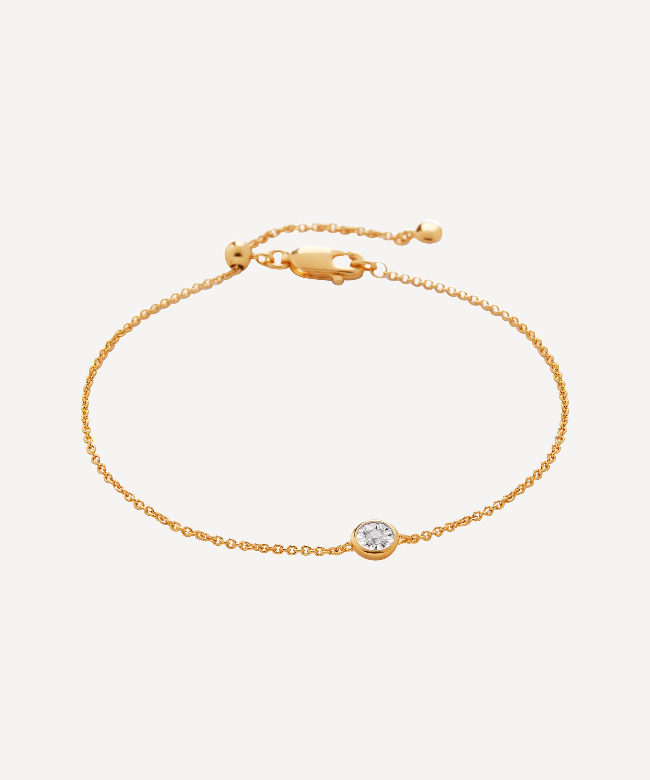 Monica Vinader - 18ct Gold Plated Vermeil Silver Diamond Essential Bracelet image number 0
