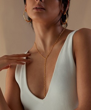 Monica Vinader - 18ct Gold Plated Vermeil Silver 24" Alta Textured Chain Necklace image number 2