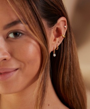 Monica Vinader - 18ct Gold Plated Vermeil Silver Diamond Essential Stud Earrings image number 2