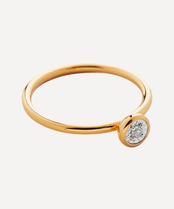 Monica Vinader - 18ct Gold Plated Vermeil Silver Diamond Essential Ring image number null