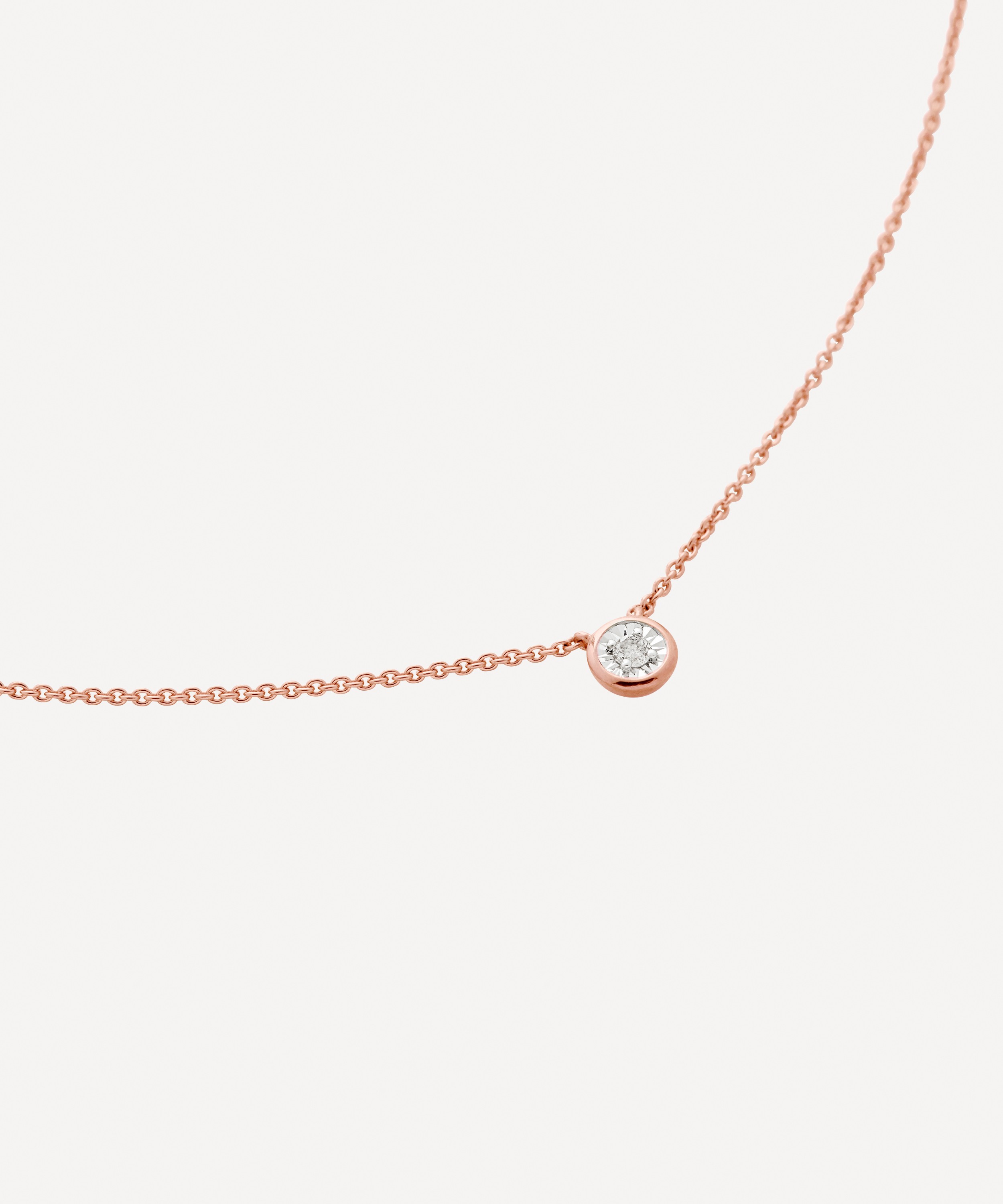 Monica Vinader - 18ct Rose Gold Plated Vermeil Silver Diamond Essential Necklace image number 3