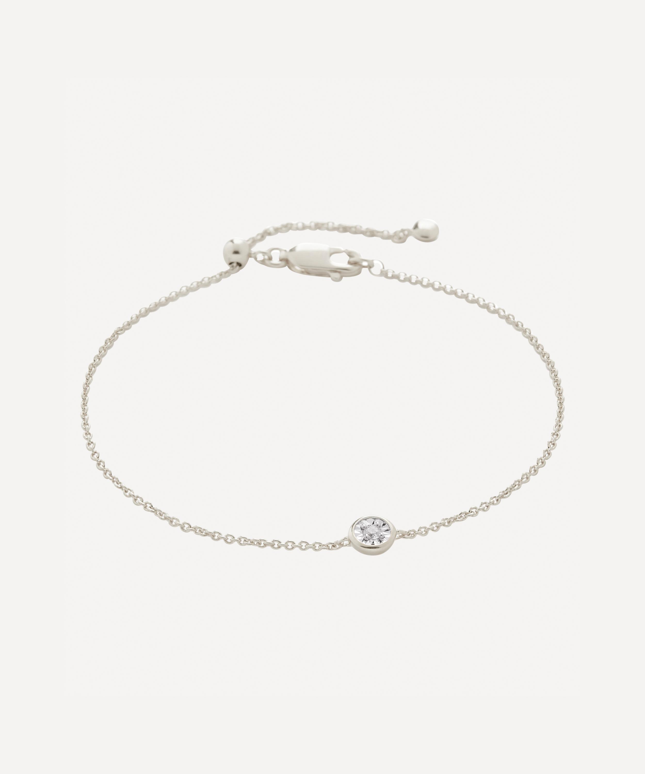 Monica Vinader - Silver Diamond Essential Bracelet image number 0