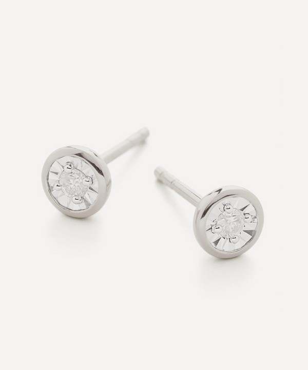 Monica Vinader - Silver Diamond Essential Stud Earrings image number null