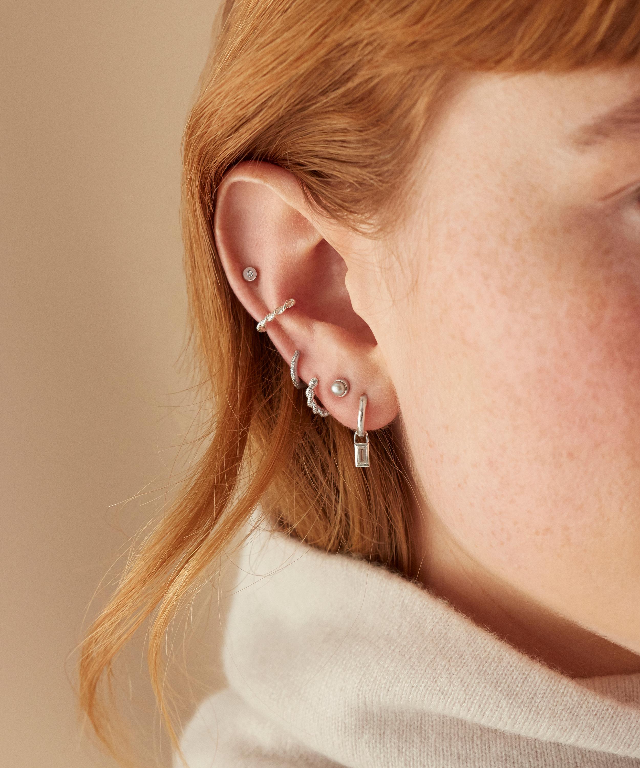 Monica Vinader - Silver Mini Pearl Stud Earrings image number 2