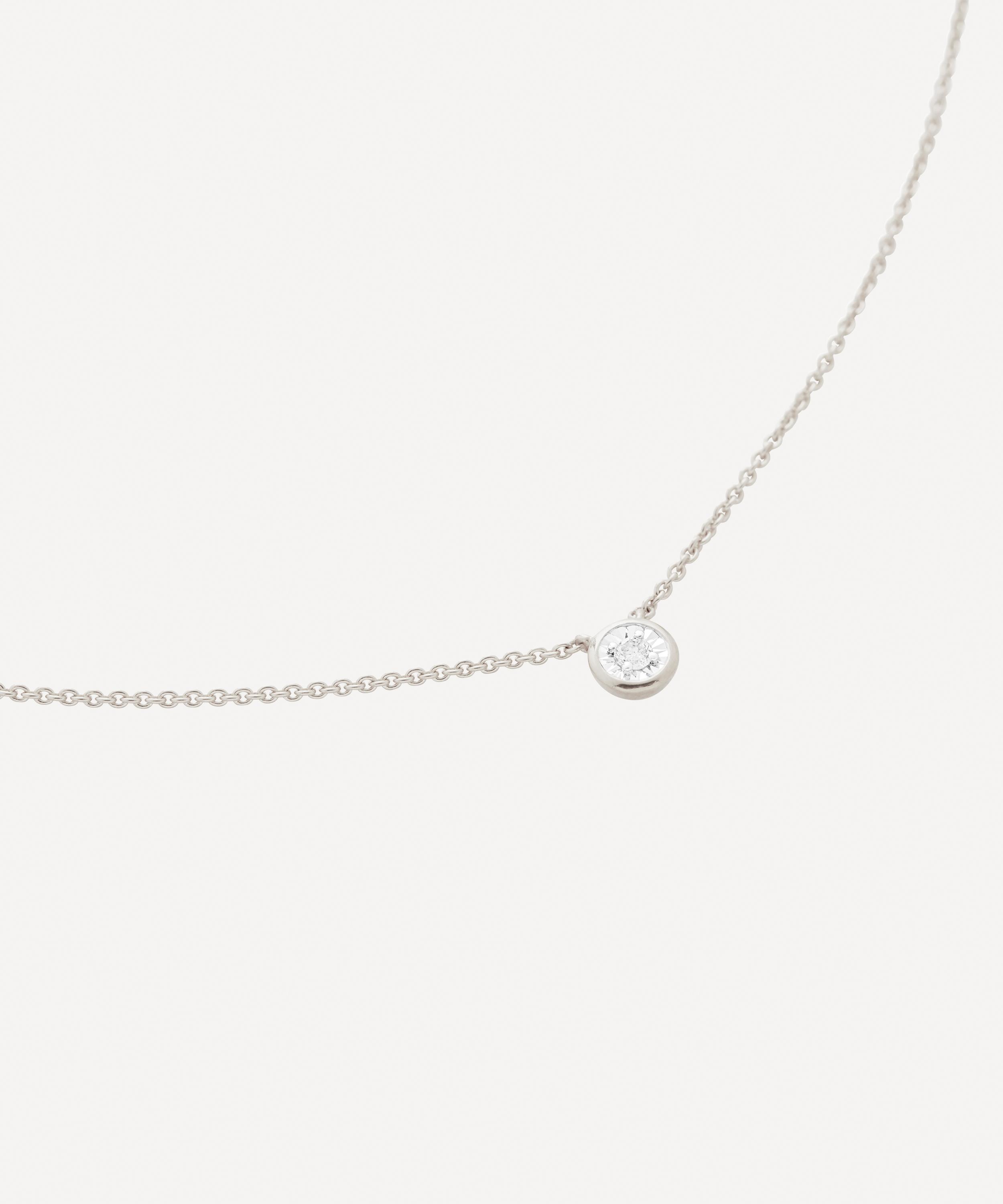 Monica Vinader - Silver Diamond Essential Necklace image number 0
