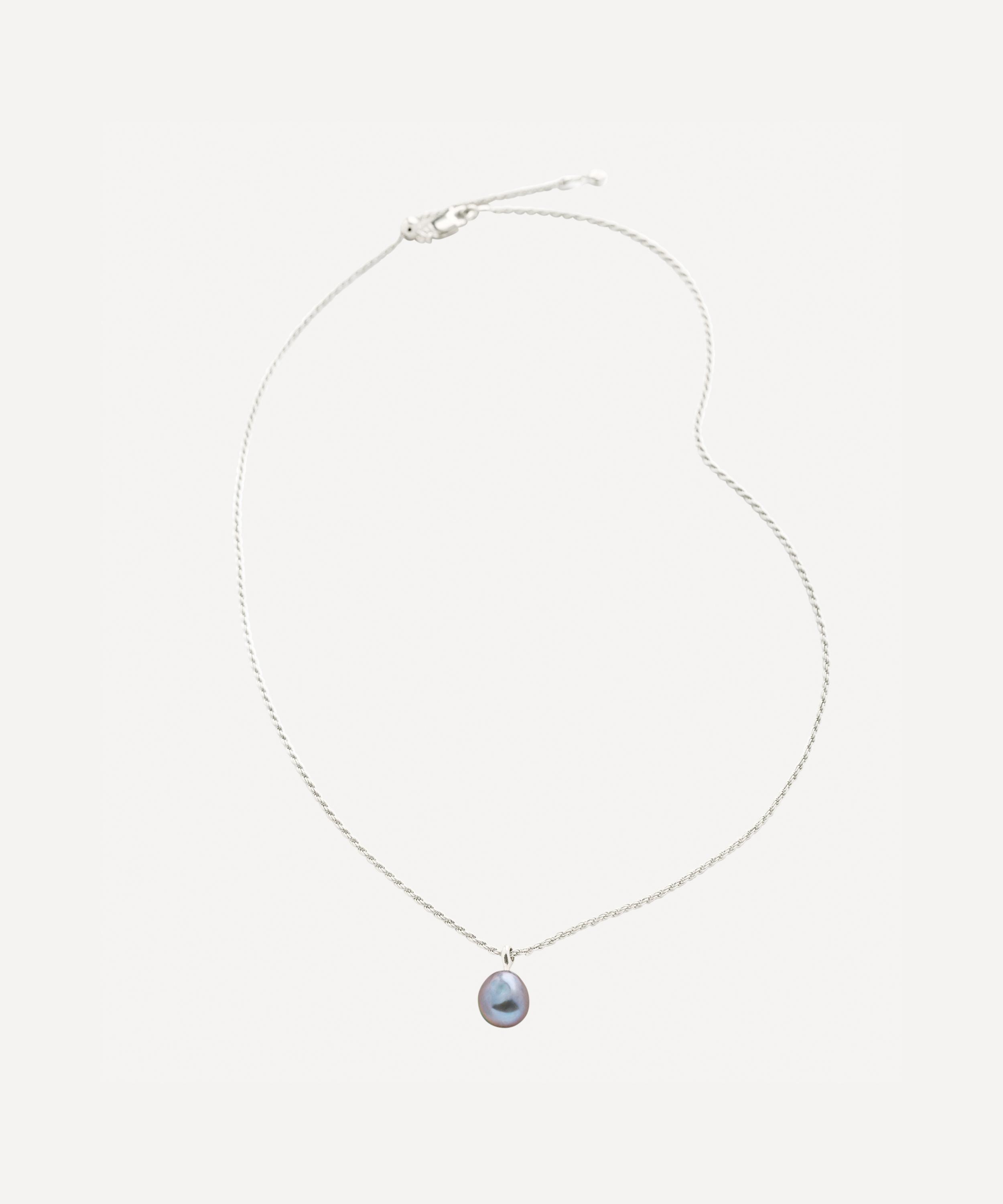 Monica Vinader Silver Nura Tiny Keshi Pearl Pendant Necklace | Liberty