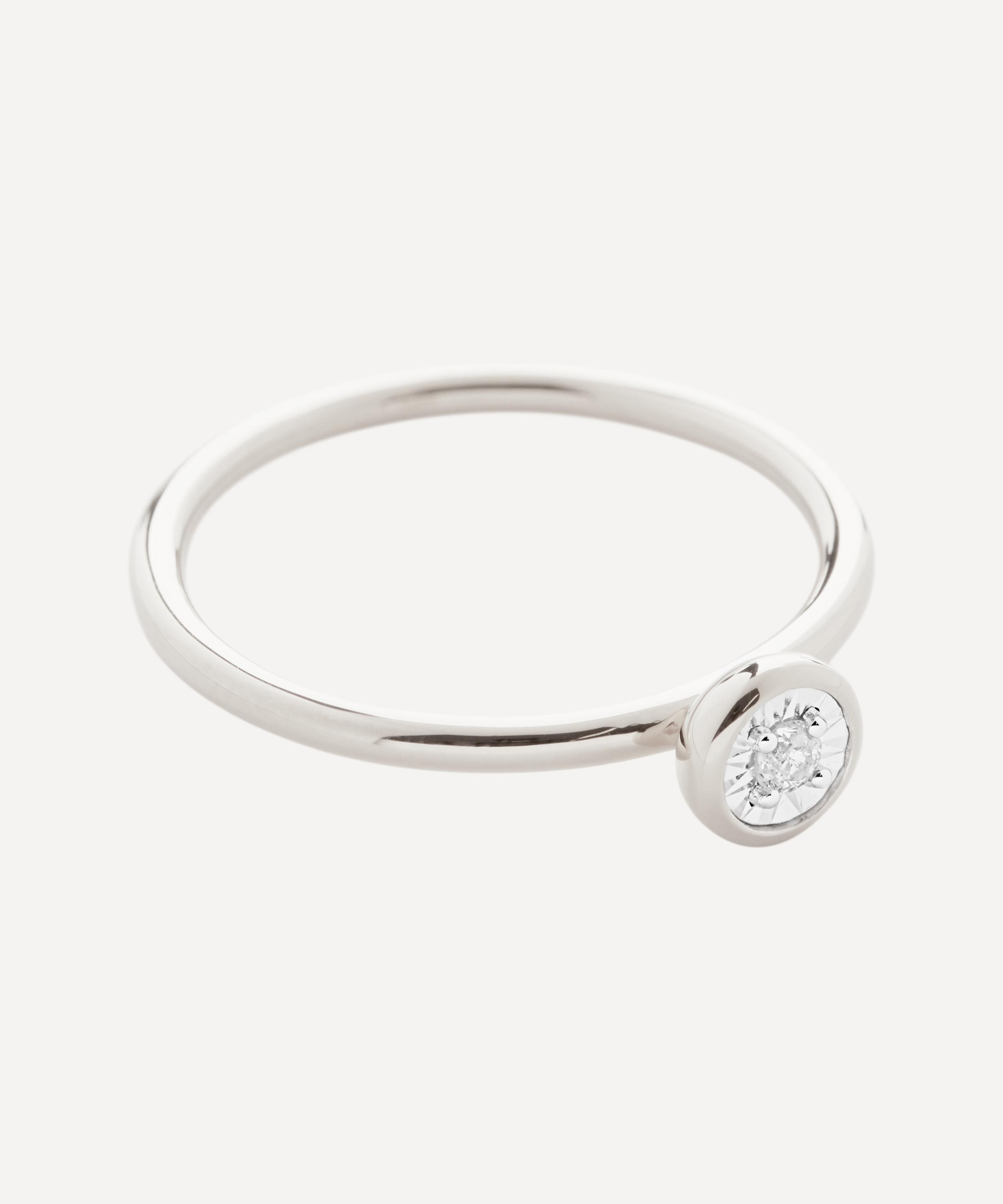 Monica Vinader - Silver Diamond Essential Ring image number 
