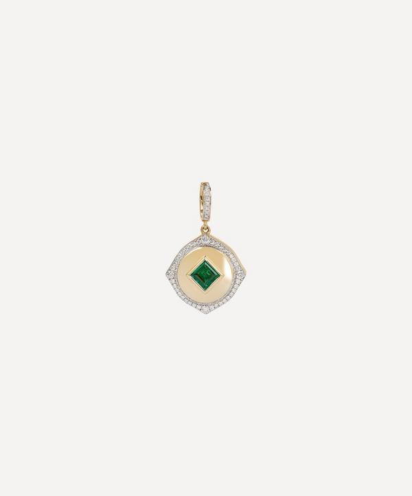 Annoushka - 18ct Gold Lovelocket Emerald and Diamond May Birthstone Charm image number null