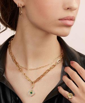 Annoushka - 18ct Gold Lovelocket Emerald and Diamond May Birthstone Charm image number 1