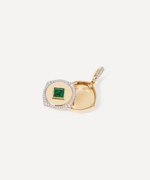 Annoushka - 18ct Gold Lovelocket Emerald and Diamond May Birthstone Charm image number 2