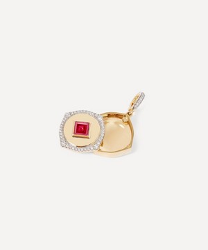 Annoushka - 18ct Gold Lovelocket Ruby and Diamond July Birthstone Charm image number 2