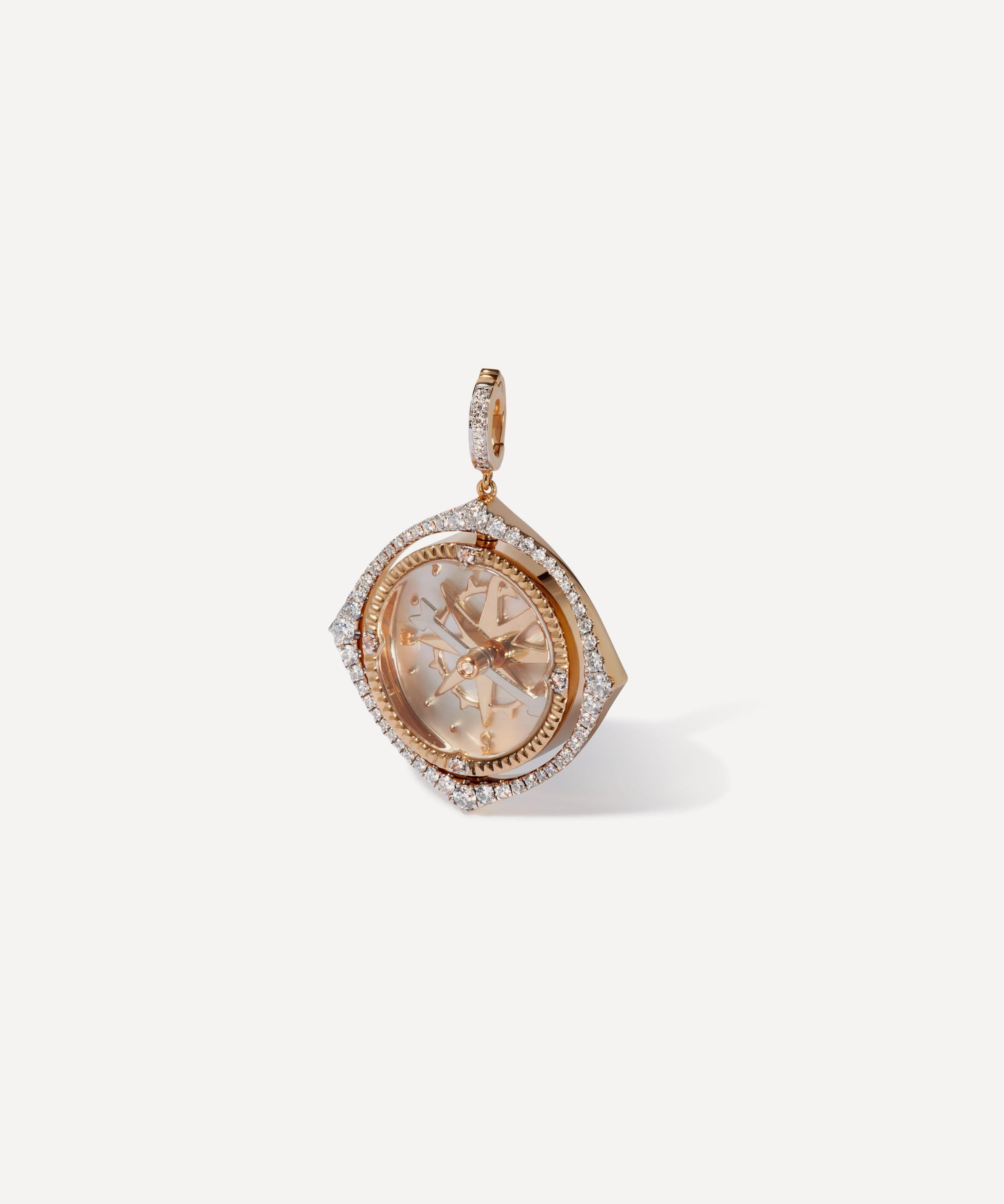 Annoushka - 18ct Gold Mythology Diamond Spinning Compass Charm image number 0