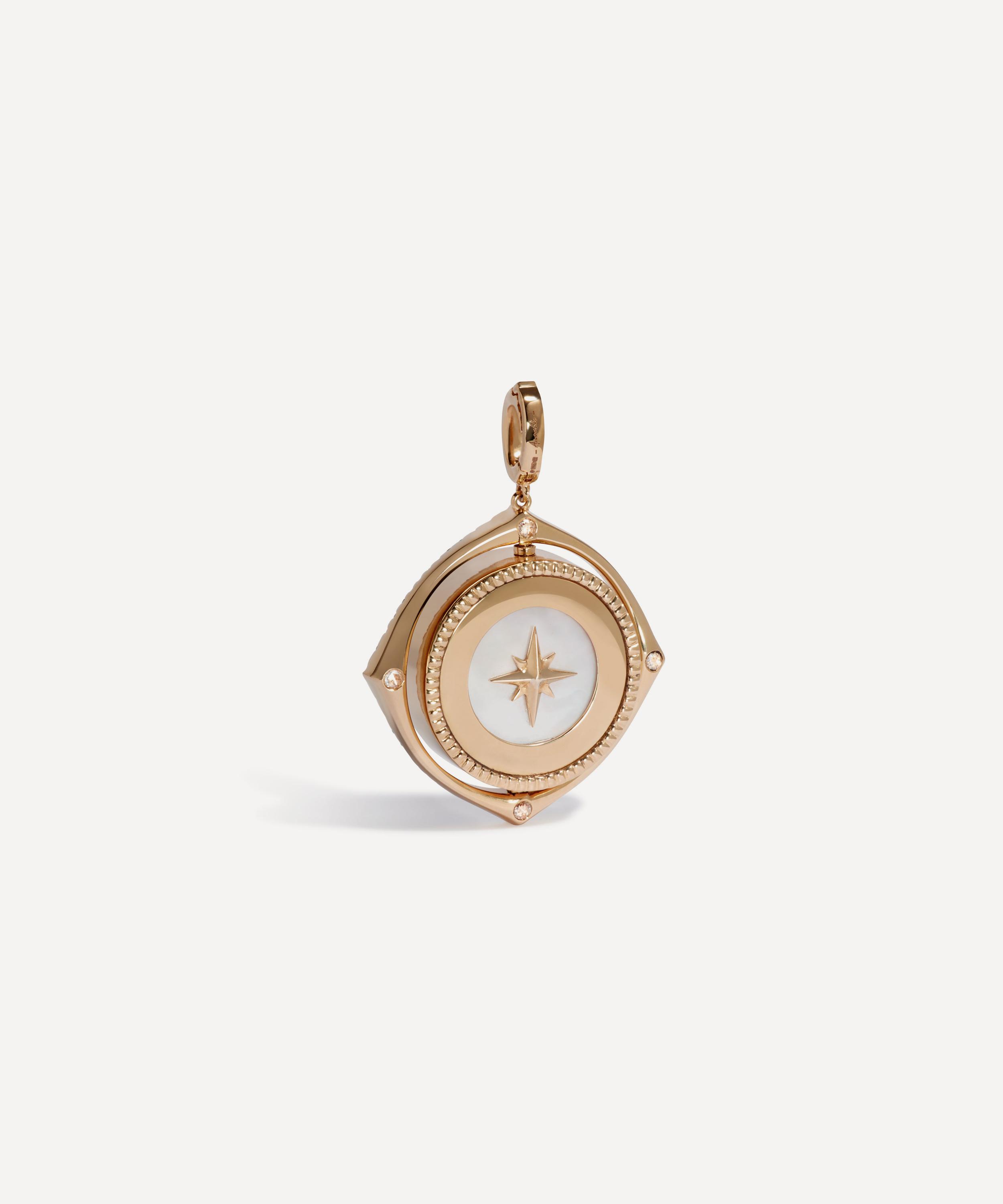 Annoushka - 18ct Gold Mythology Diamond Spinning Compass Charm image number 1