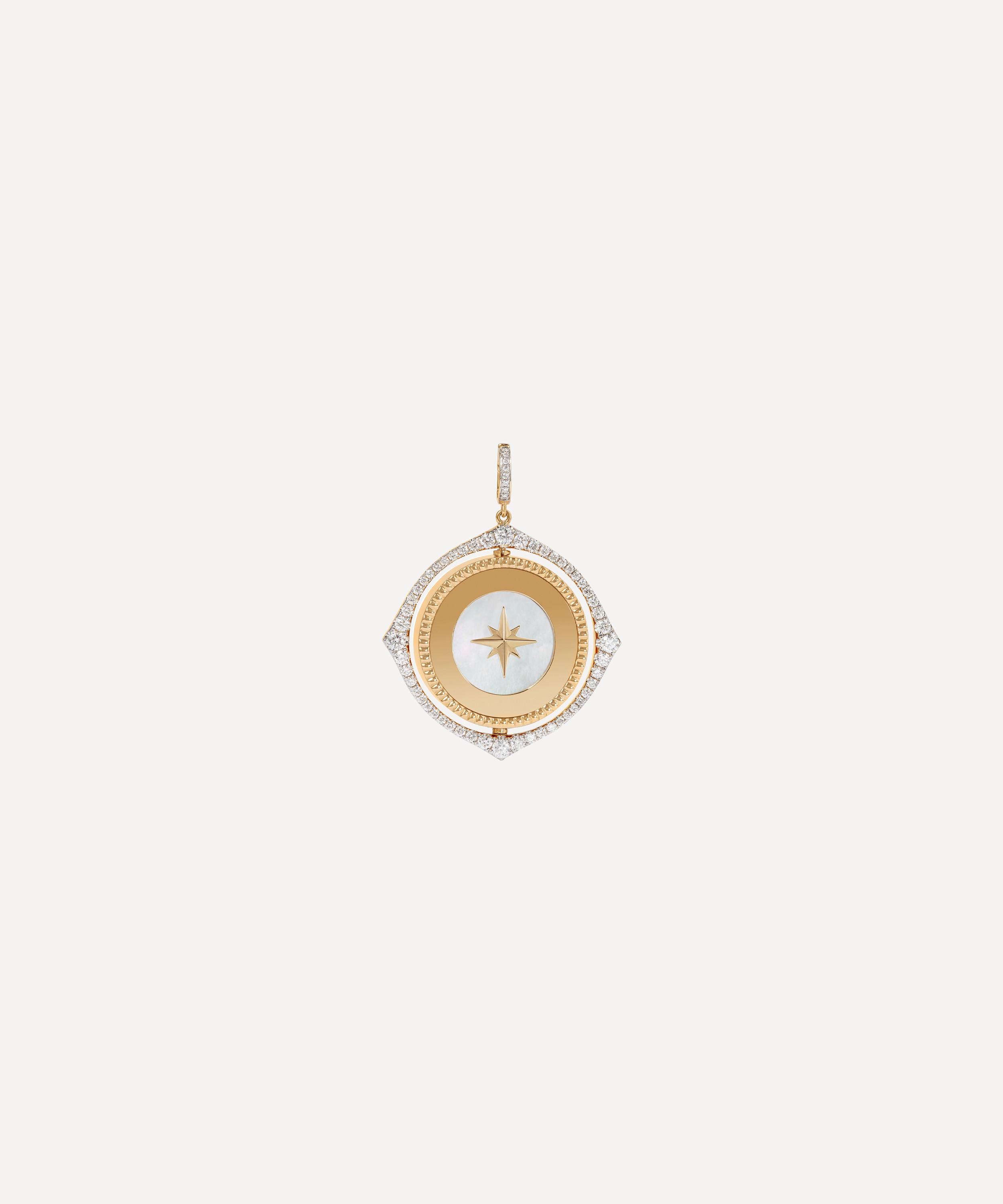 Annoushka - 18ct Gold Mythology Diamond Spinning Compass Charm image number 4