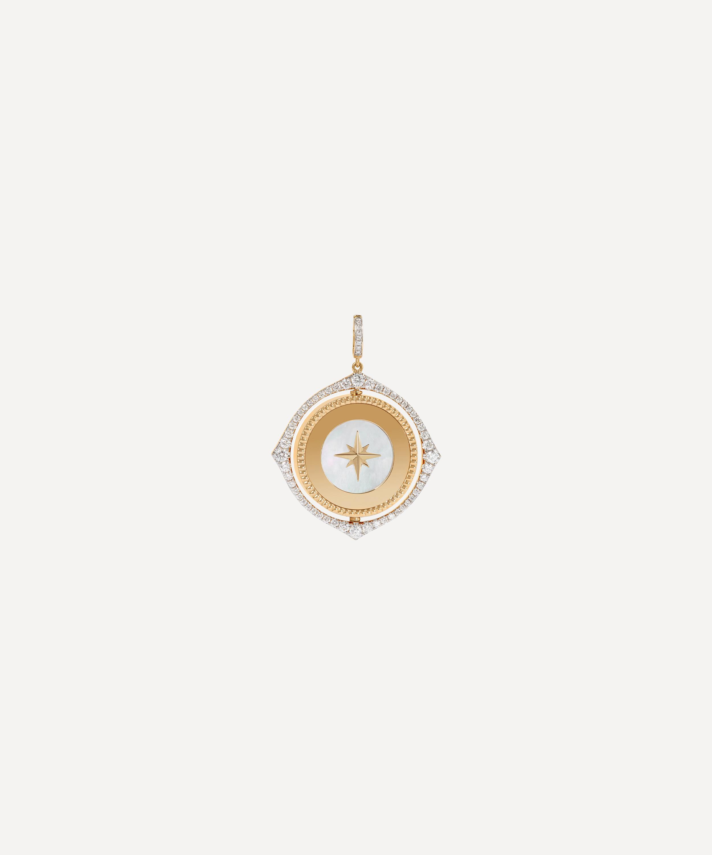 Annoushka - 18ct Gold Mythology Diamond Spinning Compass Charm image number 4