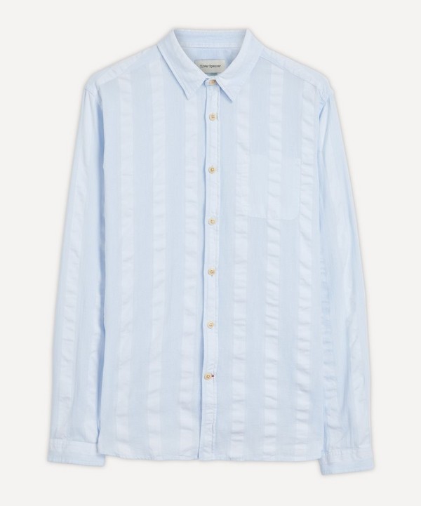 Oliver Spencer - New York Special Yardley Blue Striped Shirt image number null