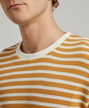 Oliver Spencer - Waffle Striped T-Shirt image number 4