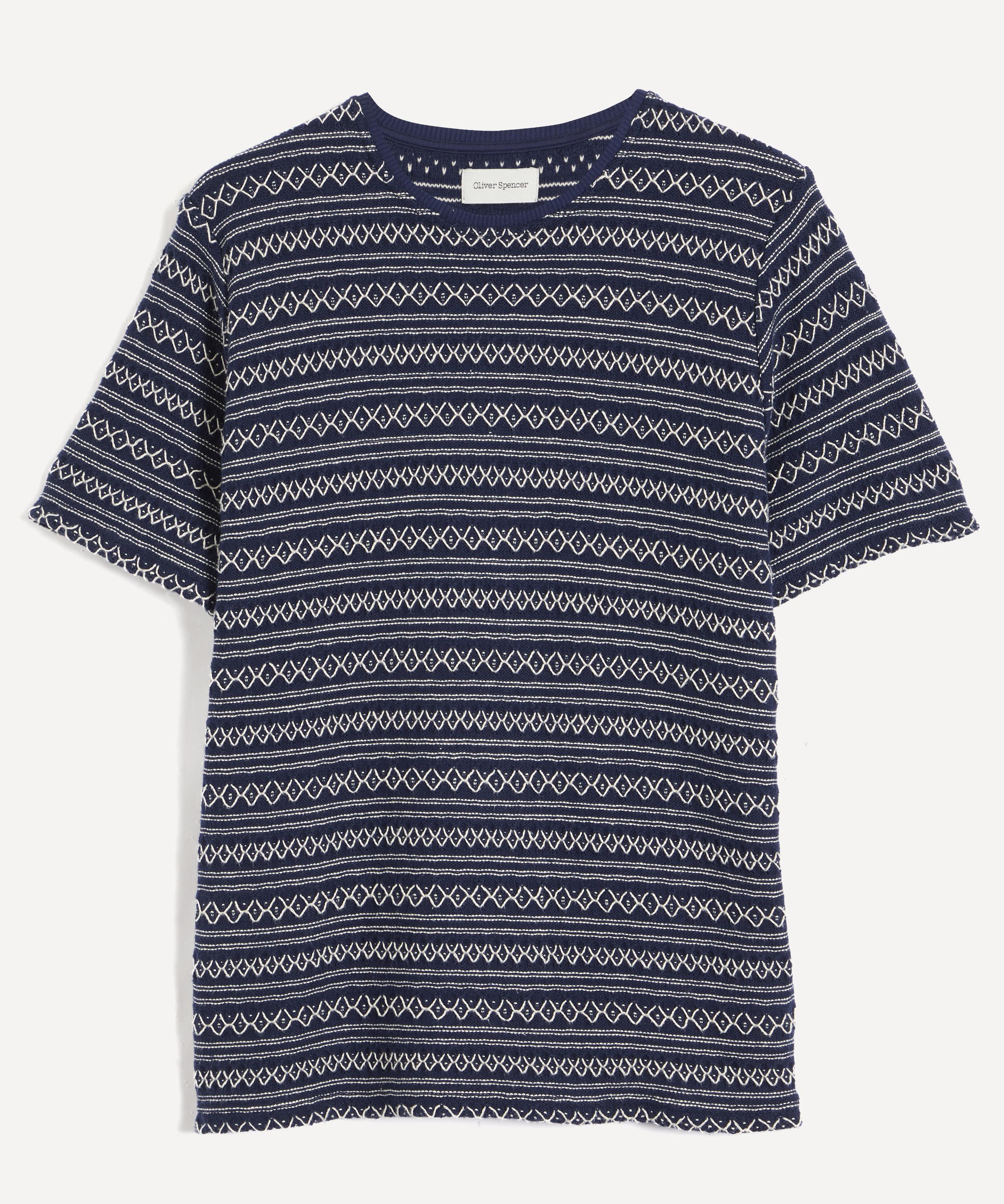 Oliver Spencer - Conduit Zig-Zag Embroidered T-Shirt image number 0