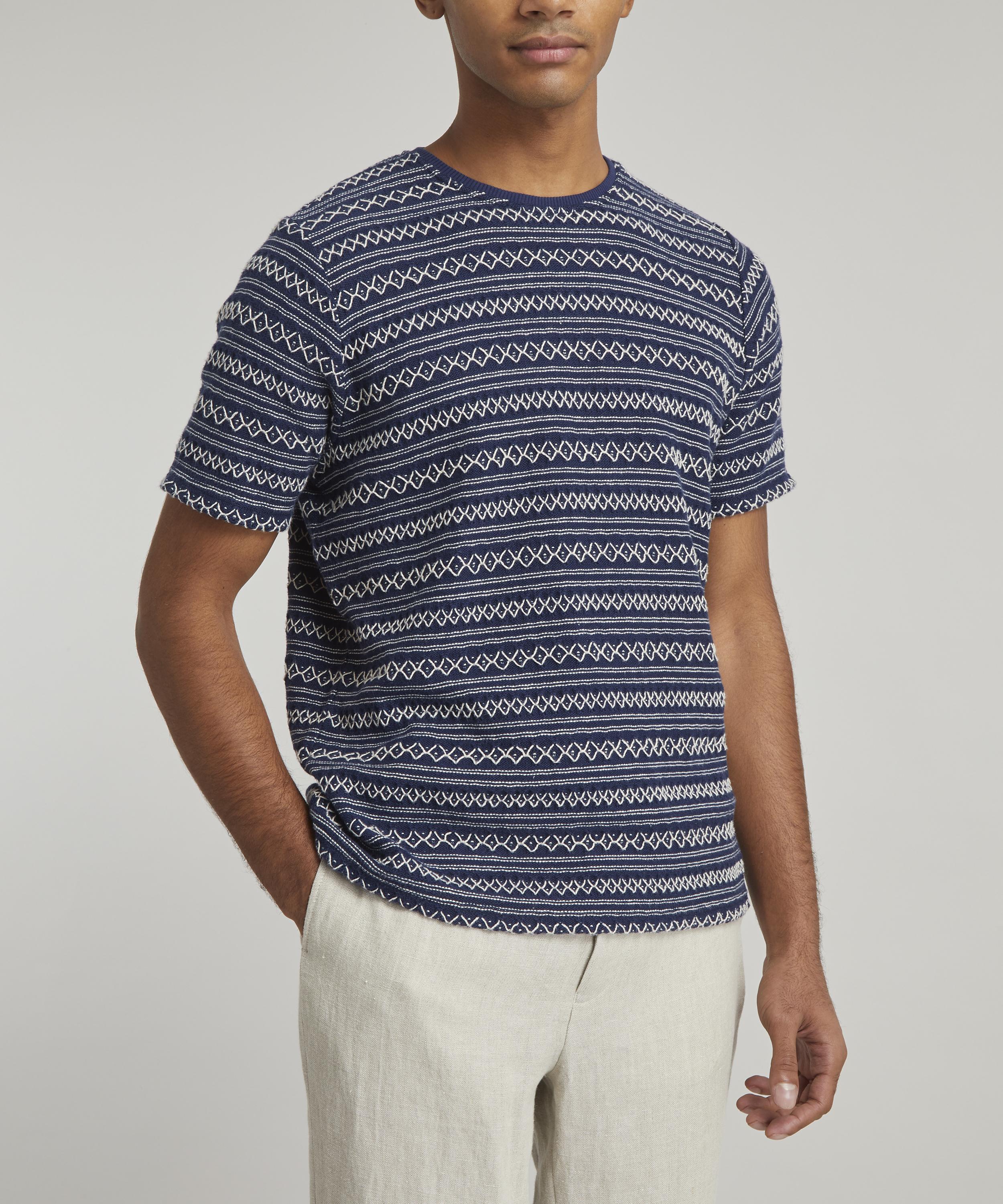 Oliver Spencer - Conduit Zig-Zag Embroidered T-Shirt image number 1