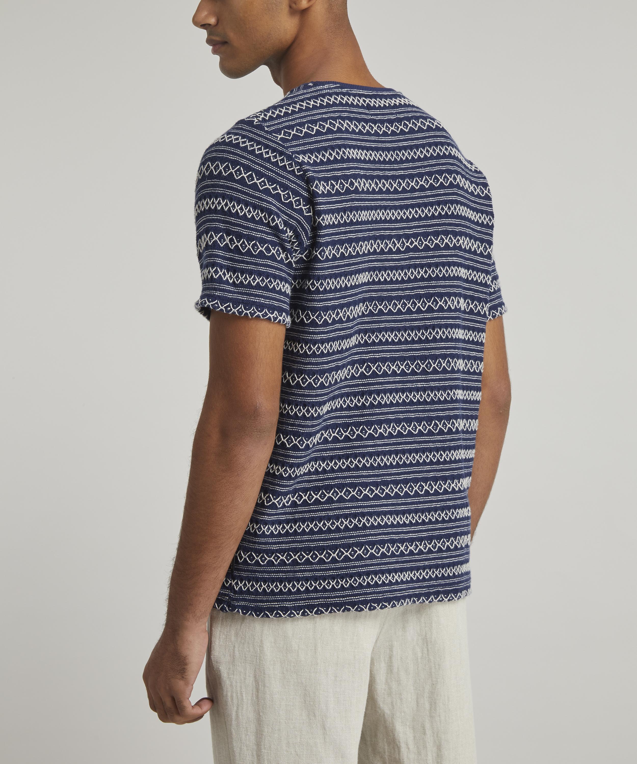 Oliver Spencer - Conduit Zig-Zag Embroidered T-Shirt image number 3