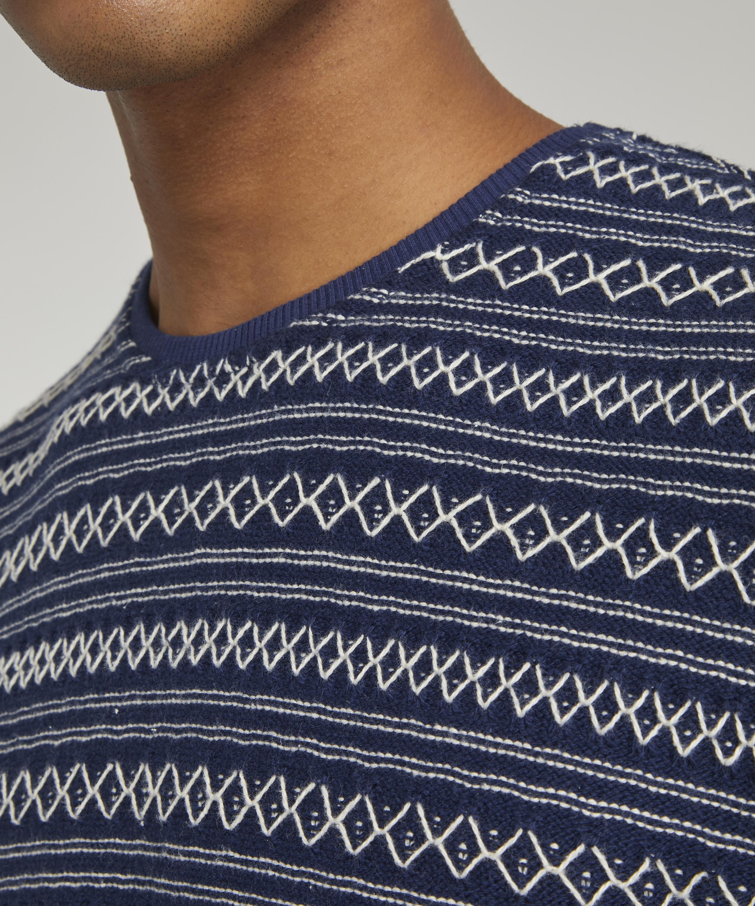 Oliver Spencer - Conduit Zig-Zag Embroidered T-Shirt image number 4