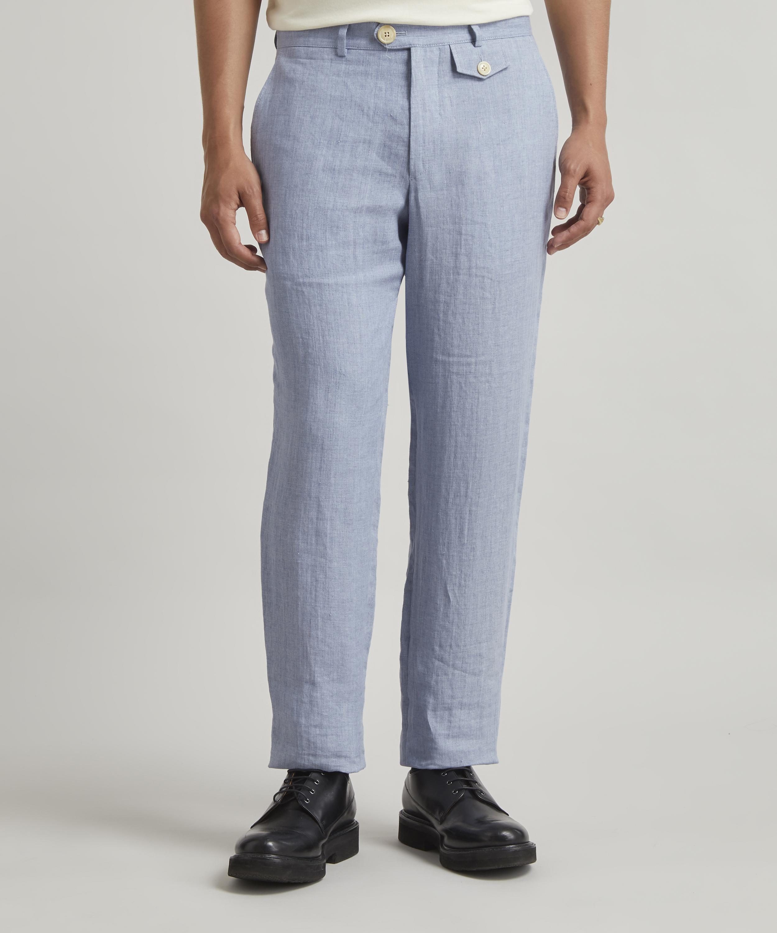 Oliver Spencer - Bove Sky Blue Fishtail Trousers image number 2